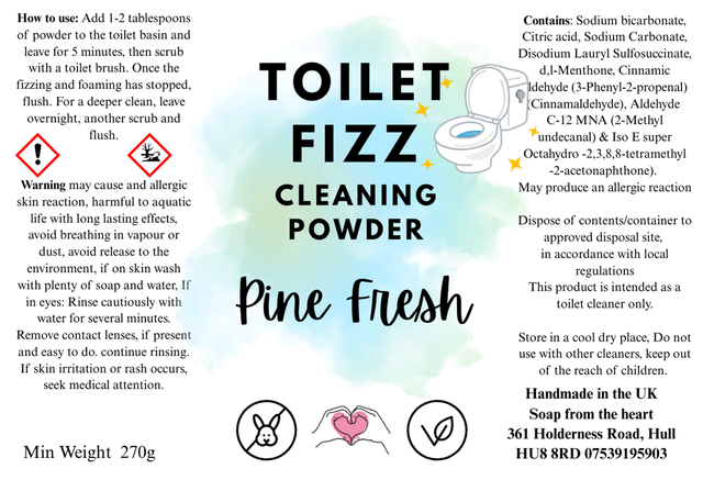 Handmade Toilet Fizz Cleaning Powder